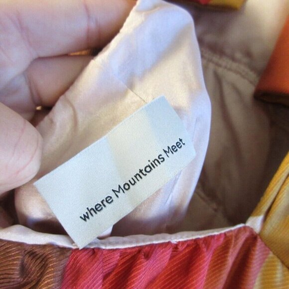 Where Mountains Meet Midi Dress Open Back S Silk Asymmetric Red Art To Wear 212 - Picture 11 of 13